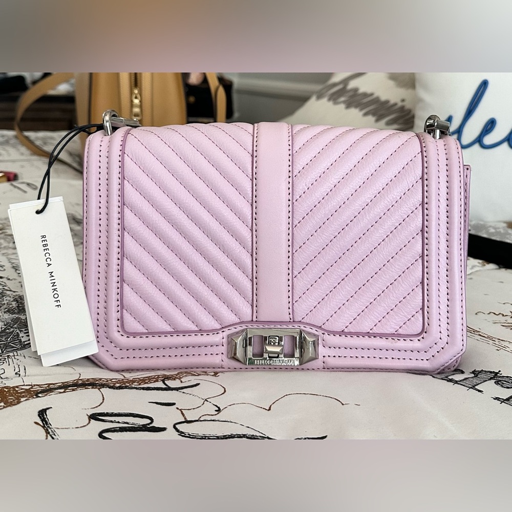 NWT! Rebecca Minkoff Chevron Quilted Love Crossbody